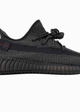 Кросівки чоловічі, кросівки жіночі, 1в1 люкс якість, шкіра, adidas yeezy v2, black reflective, sky-adi-0112