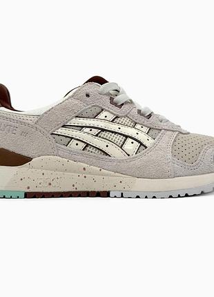 Кросівки чоловічі, кросівки жіночі, 1в1 люкс якість, шкіра, asics gel-lyte iii beige/brown, sky-asc-0163