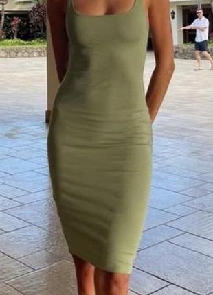 Сукня футляр міді zara оливкова