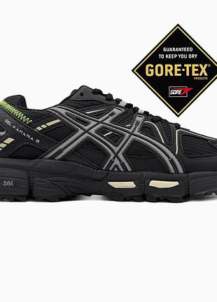 Кроссовки мужские, кроссовки женские, 1в1 люкс качество, кожа, asics gel-kahana 8 black/green gore-tex, sky-asc-0233