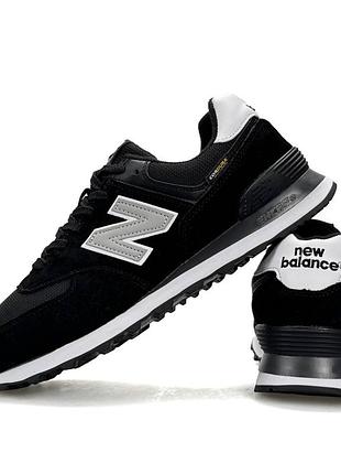 Мужские кроссовки new balance 574 cordura black white