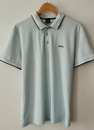 Мужская футбокла поло boss hugo boss paddy light blue original (xxl)