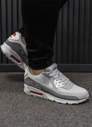 Мужские кроссовки nike air max 90 grey/white / smb+ 🔗