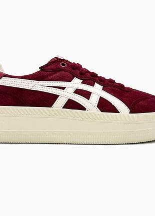 Кроссовки мужские, кроссовки женские, 1в1 люкс качество, кожа, asics onitsuka tiger tokuten platform burgundy, sky-asc-0247