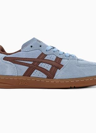 Кросівки чоловічі, кросівки жіночі, 1в1 люкс якість, шкіра, asics x hay skyhand blue/brown, sky-asc-0155