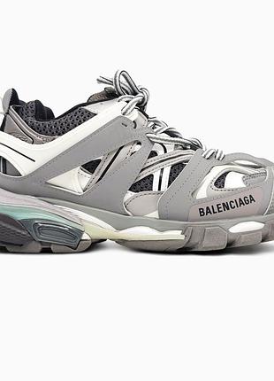 Кросівки чоловічі, кросівки жіночі, 1в1 люкс якість, шкіра, balenciaga track grey/beige, sky-bal-0046