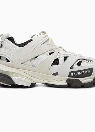 Кросівки чоловічі, кросівки жіночі, 1в1 люкс якість, шкіра, balenciaga track cream/brown, sky-bal-0048
