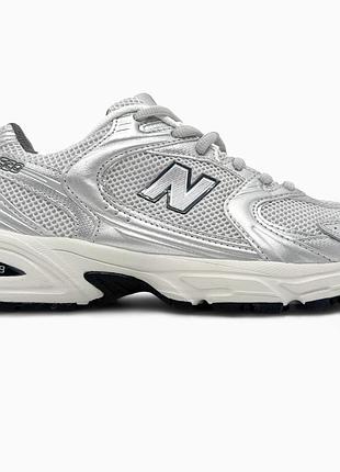 Кросівки чоловічі, кросівки жіночі, 1в1 люкс якість, шкіра, new balance 530 silver metallic, sky-nbl-0390