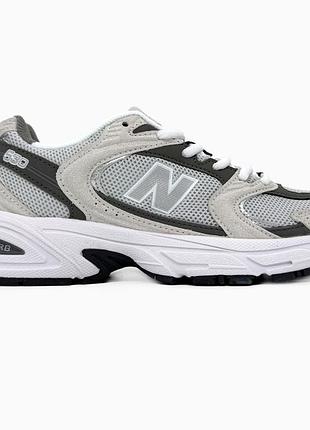 Кросівки чоловічі, кросівки жіночі, 1в1 люкс якість, шкіра, new balance 530 grey/white, sky-nbl-0354