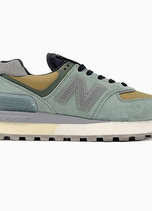 Кросівки чоловічі, кросівки жіночі, 1в1 люкс якість, шкіра, new balance 574 legacy stone island olive/yellow, sky-nbl-0309