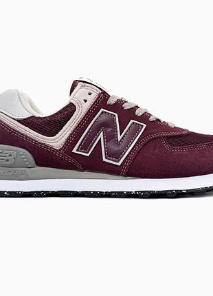 Кросівки чоловічі, кросівки жіночі, 1в1 люкс якість, шкіра, new balance 574 burgundy, sky-nbl-0435