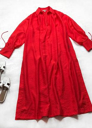 Жіноча невагома пляжна яскраво-червона oversized сукня h&m міді довжини m червона
