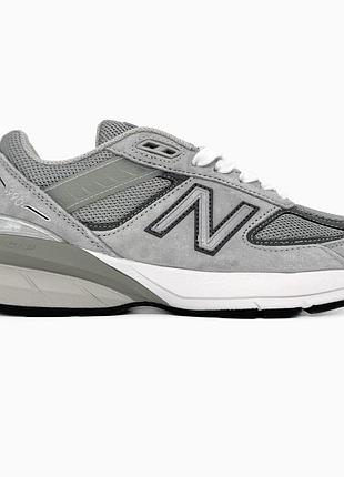 Кроссовки мужские, кроссовки женские, 1в1 люкс качество, кожа, new balance 990 v5 grey, sky-nbl-0079