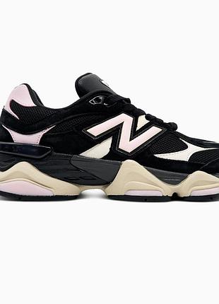 Кросівки чоловічі, кросівки жіночі, 1в1 люкс якість, шкіра, new balance 9060 black/pink logo, sky-nbl-0498