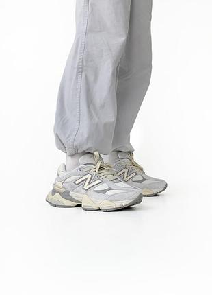Кроссовки мужские, кроссовки женские, 1в1 люкс качество, кожа, new balance 9060 grey/beige, sky-nbl-0224