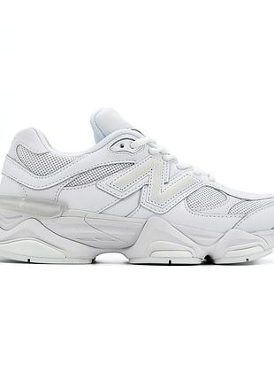 Кроссовки мужские, кроссовки женские, 1в1 люкс качество, кожа, new balance 9060 triple white, sky-nbl-0285