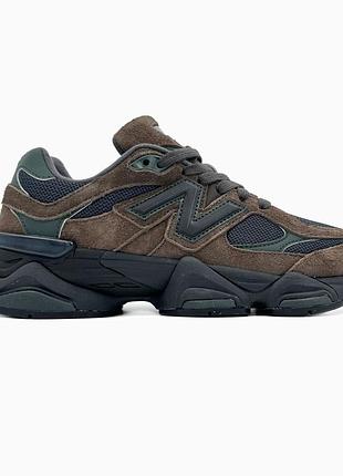 Кроссовки мужские, кроссовки женские, 1в1 люкс качество, кожа, new balance 9060 brown/dark green, sky-nbl-0281