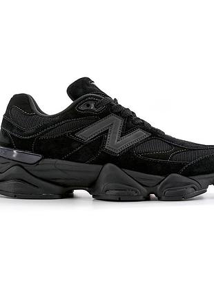 Кросівки чоловічі, кросівки жіночі, 1в1 люкс якість, шкіра, new balance 9060 triple black, sky-nbl-0287