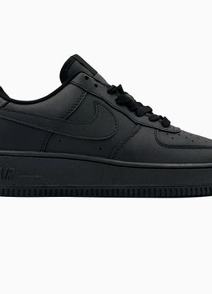 Кроссовки мужские, кроссовки женские, 1в1 люкс качество, кожа, nike air force black, sky-nik-0137