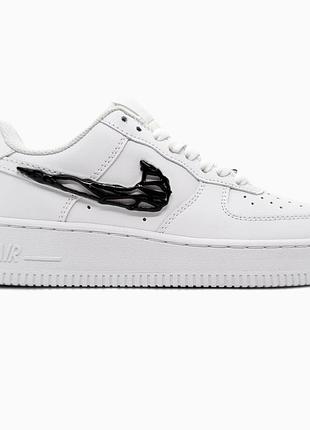 Кросівки чоловічі, кросівки жіночі, 1в1 люкс якість, шкіра, nike air force 1 '07 lx molten metal swoosh pack black, sky-nik-0704
