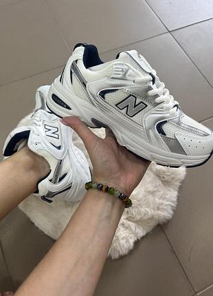 Кросівки new balance 530 unisex, виробник: вʼєтнам, сезон: весна/осінь, натуральна шкіра/текстиль, розміри: 37-41, колір білий з синім, ціна 2050грн