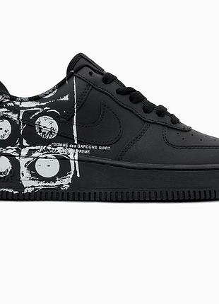 Кроссовки мужские, кроссовки женские, 1в1 люкс качество, кожа, nike air force 1 low х comme des garçons supreme black, sky-nik-0701
