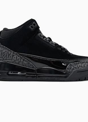 Кроссовки мужские, кроссовки женские, 1в1 люкс качество, кожа, nike jordan 3 black cat, sky-nik-0760