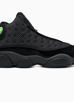 Кроссовки мужские, кроссовки женские, 1в1 люкс качество, кожа, nike air jordan 13 retro black cat, sky-nik-0795