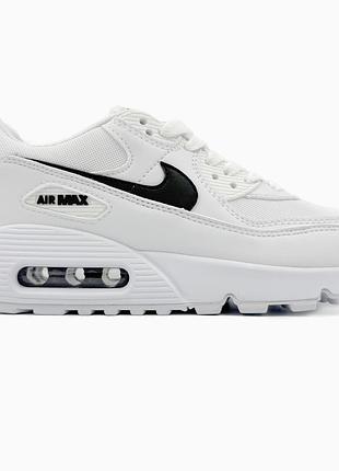 Кроссовки мужские, кроссовки женские, 1в1 люкс качество, кожа, nike air max 90 classic white, sky-nik-0519