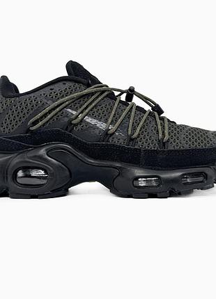 Кроссовки мужские, кроссовки женские, 1в1 люкс качество, кожа, nike air max tn plus khaki/black, sky-nik-0388