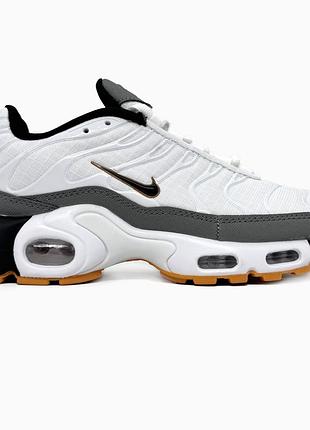 Кроссовки мужские, кроссовки женские, 1в1 люкс качество, кожа, nike air max tn white/gray/orange, sky-nik-0586