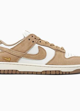 Кросівки чоловічі, кросівки жіночі, 1в1 люкс якість, шкіра, nike sb dunk low white/beige, sky-nik-0840