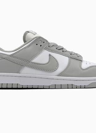 Кросівки чоловічі, кросівки жіночі, 1в1 люкс якість, шкіра, nike dunk low light grey/white, sky-nik-0395