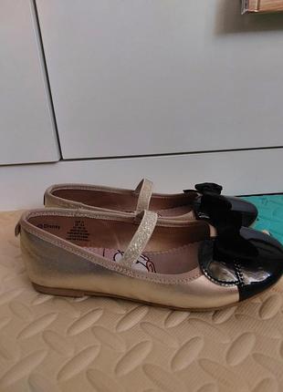 Балетки для дівчинки h&m 31 розмір туфлі з бантиком золотисті