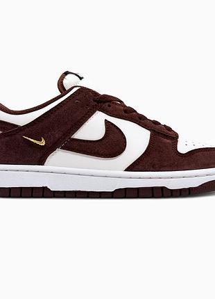 Кросівки чоловічі, кросівки жіночі, 1в1 люкс якість, шкіра, nike sb dunk low sail red sepia/metallic gold, sky-nik-0803
