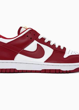 Кросівки чоловічі, кросівки жіночі, 1в1 люкс якість, шкіра, nike dunk red/white, sky-nik-0552
