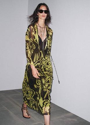 Шифонова сукня-кімоно zara