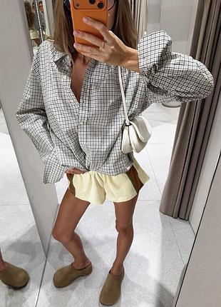Сорочка, блуза zara, бавовна в клітинку