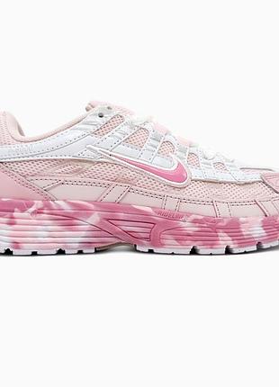 Кроссовки мужские, кроссовки женские, 1в1 люкс качество, кожа, nike p-6000 white/pink custom, sky-nik-0722