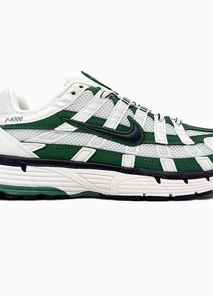 Кросівки чоловічі, кросівки жіночі, 1в1 люкс якість, шкіра, nike p-6000 white/green, sky-nik-0652
