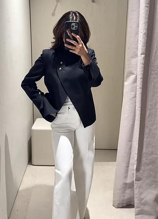 Піджак, жакет, блейзер zara чорний, льон