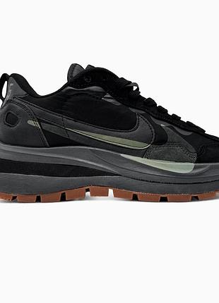 Кроссовки мужские, кроссовки женские, 1в1 люкс качество, кожа, nike vaporwaffle x sacai black, sky-nik-0823