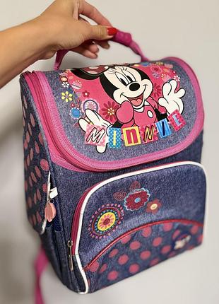 Шкільний ортопедичний рюкзак yes "minnie mouse" (джинс / рожевий)