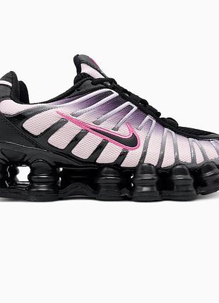 Кроссовки мужские, кроссовки женские, 1в1 люкс качество, кожа, nike shox tl black/playful pink, sky-nik-0822