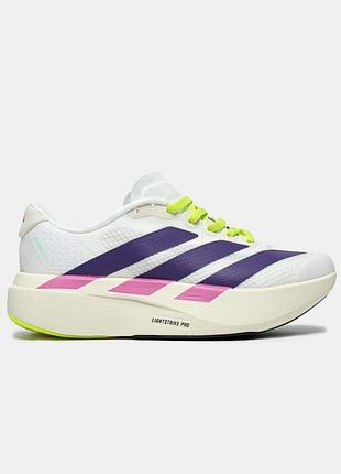 Женские кроссовки adidas adizero evo sl «cloud white / collegiate purple / lime burst» / smb+ 🔗