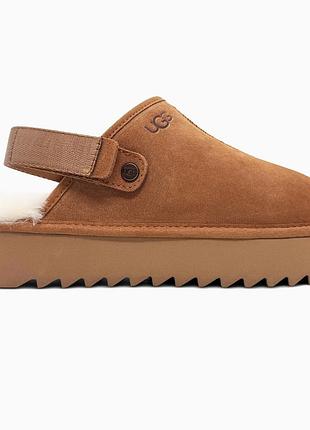 Кроссовки мужские, кроссовки женские, 1в1 люкс качество, кожа, ugg lanah clog platform chestnut, sky-ugg-0120