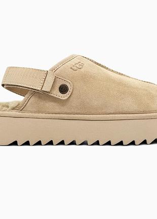 Кроссовки мужские, кроссовки женские, 1в1 люкс качество, кожа, ugg lanah clog platform beige, sky-ugg-0122