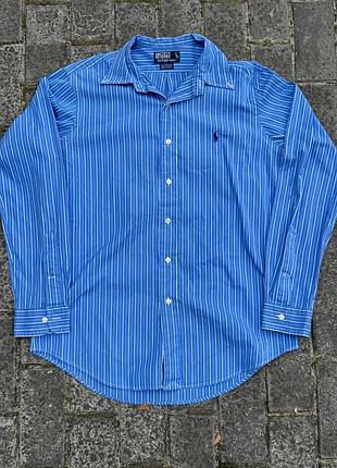 Брендовая мужская рубашка в полоску polo ralph lauren, размер xl (оригинал)