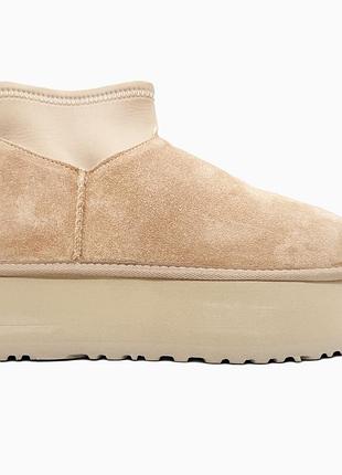 Кроссовки мужские, кроссовки женские, 1в1 люкс качество, кожа, ugg classic dipper low beige, sky-ugg-0127