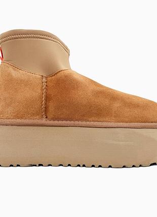 Кросівки чоловічі, кросівки жіночі, 1в1 люкс якість, шкіра, ugg classic dipper low chestnut, sky-ugg-0125